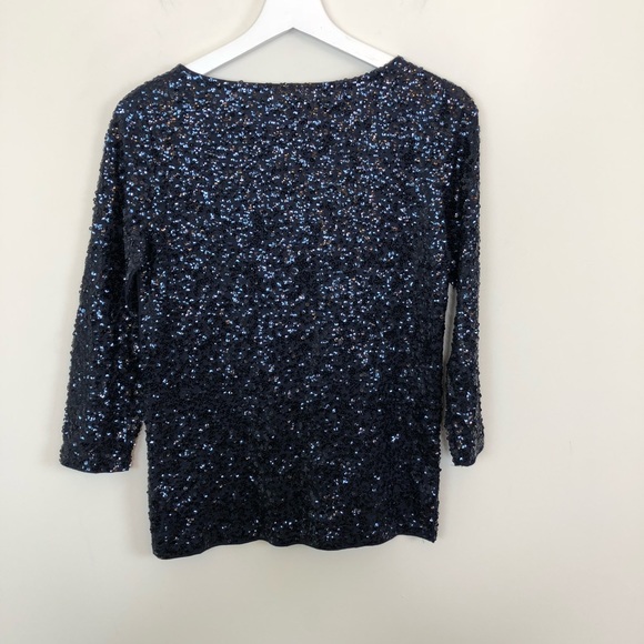 J.Crew Navy Sequin Top Size XXS - Picture 6 of 6